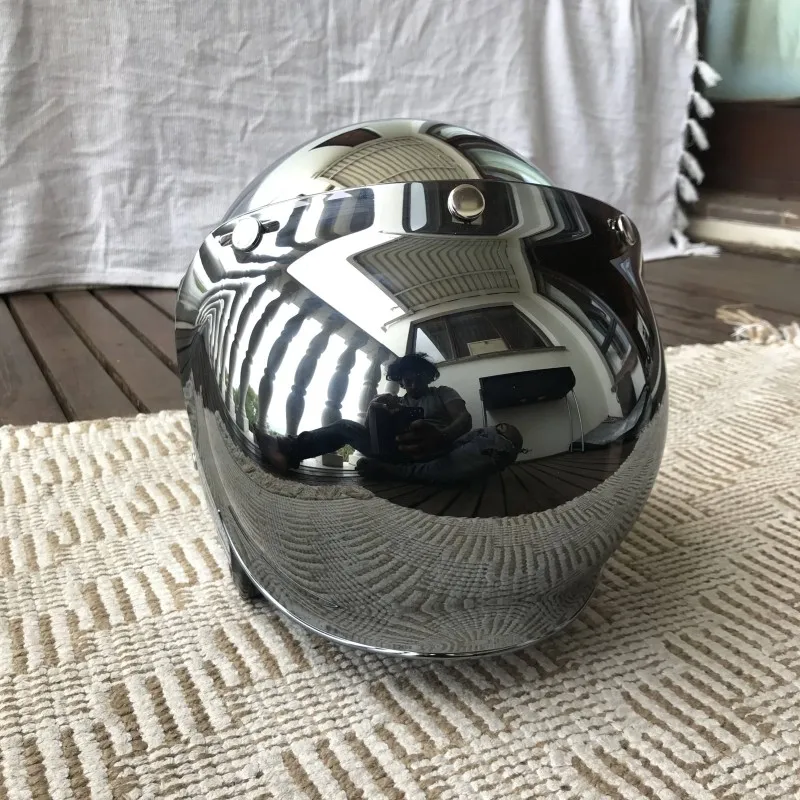 Зеркало Серебристый Хром Мотоц – обзор и цена Vintage Open Face Retro Helmet