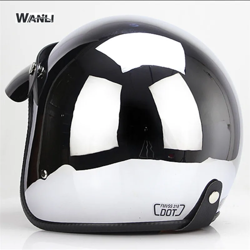Зеркало Серебристый Хром Мотоц – обзор и цена Vintage Open Face Retro Helmet